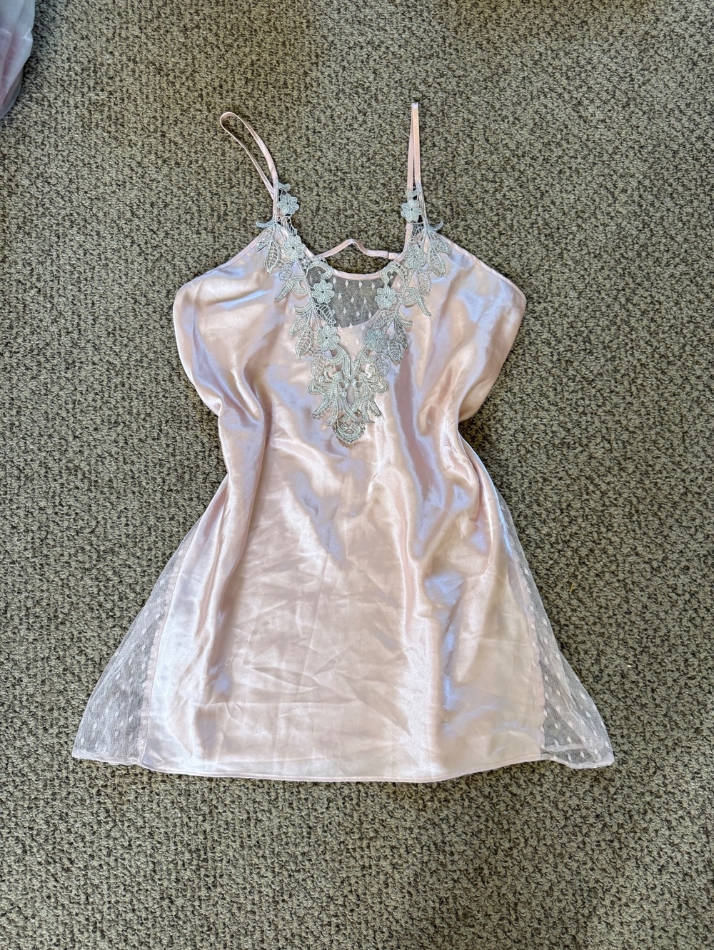 pink vintage style y2k lingerie silky mini dress